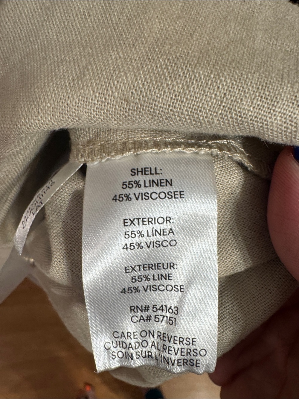 Calvin Klein Taupe Linen Short-Sleeve Top - Picture 4 of 4
